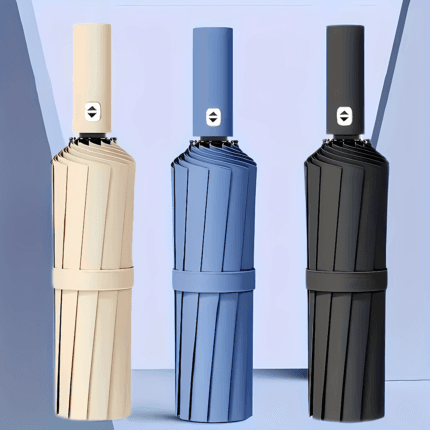 ☔ 12-Rib Automatic Folding Umbrella