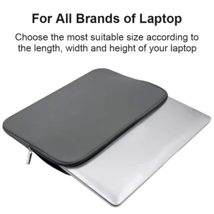 Protective laptop sleeve case with zipper closure and padded slim design.
