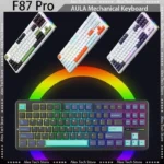 Wireless mechanical gaming keyboard with RGB backlighting and custom keycaps.